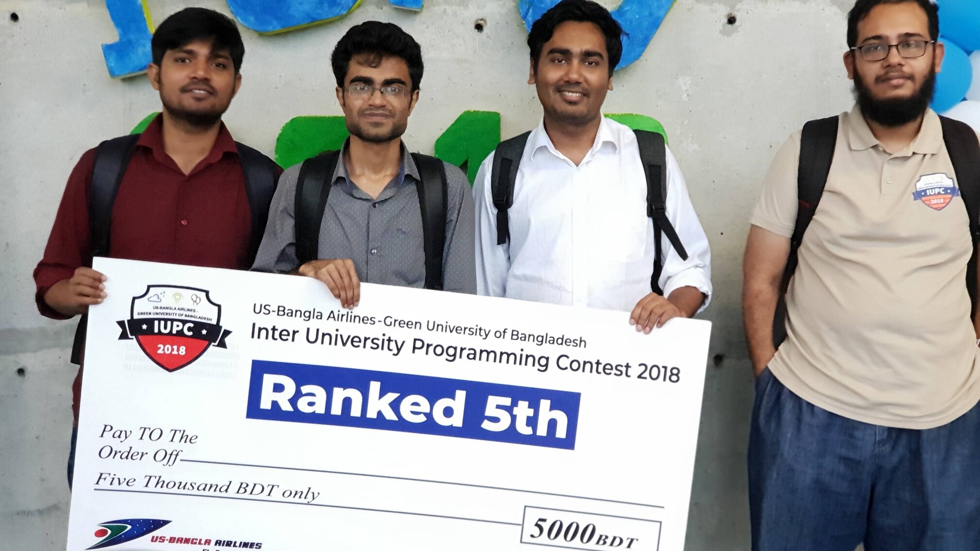 Team NSU Vendetta 5th in GUB IUPC 2018